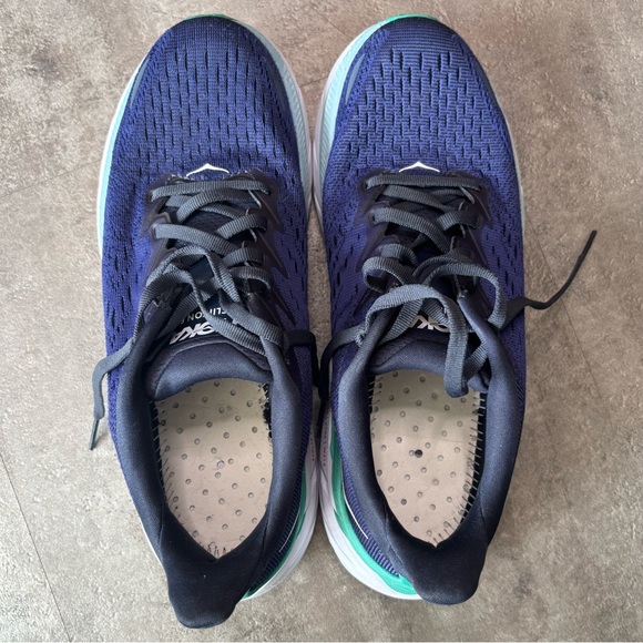 Hoka Clifton 8 Running Shoe Women’s 7.5 Blue Green - Picture 2 of 6